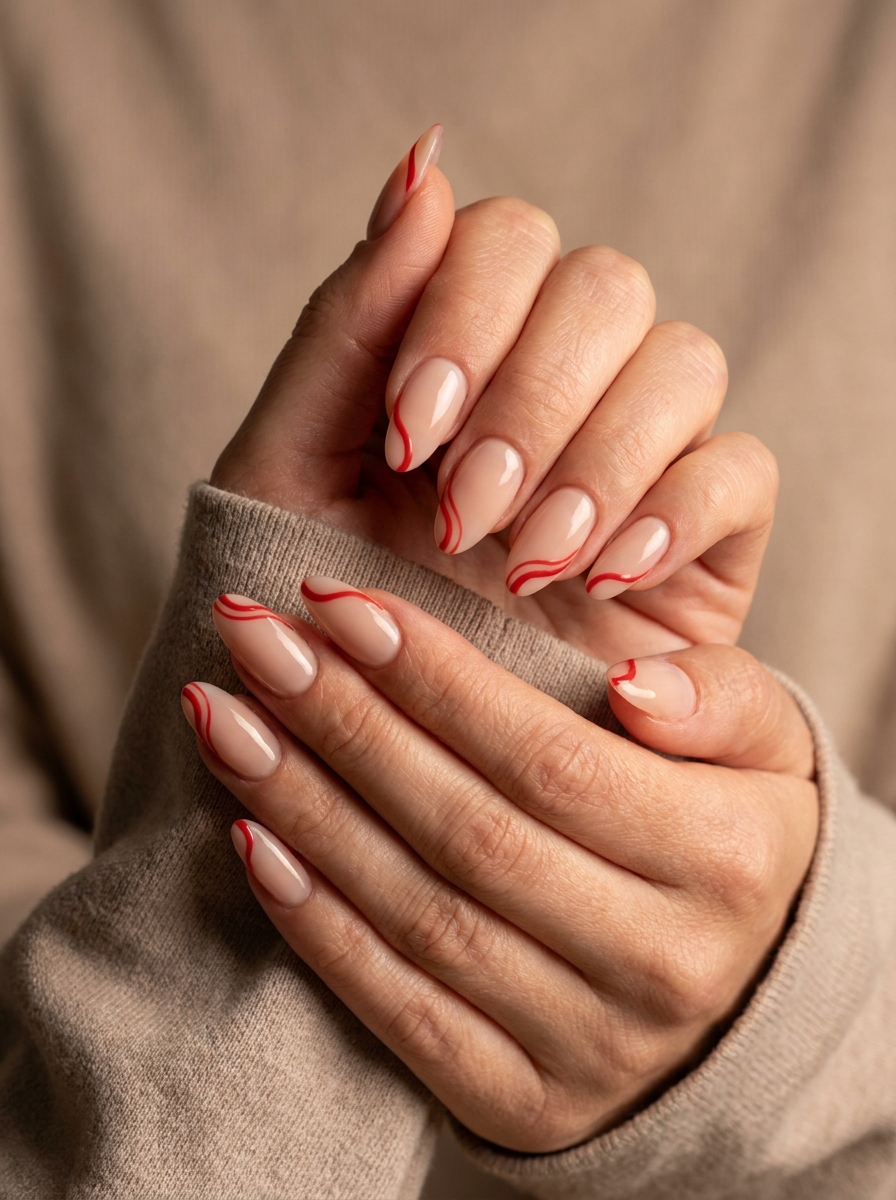 Rote Swirl Nails